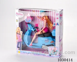 doll & motorcycle  in color box