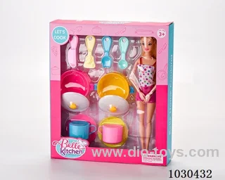 doll & kitchen set in Window box
