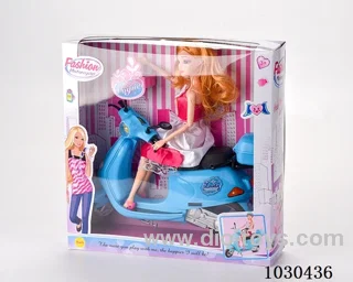 doll & motorcycle  in color box