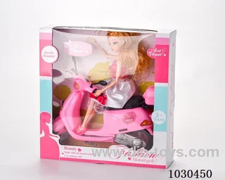 doll + motorcycle  in Window box