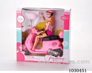 doll + motorcycle  in Window box