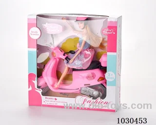 doll + motorcycle  in Window box