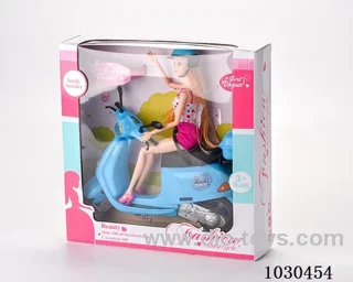 doll + motorcycle  in Window box