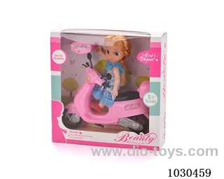doll + motorcycle  in Window box