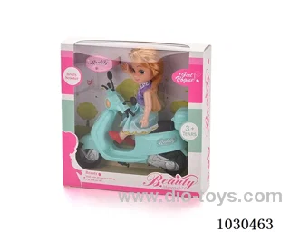 doll + motorcycle  in Window box
