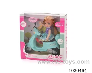doll + motorcycle  in Window box