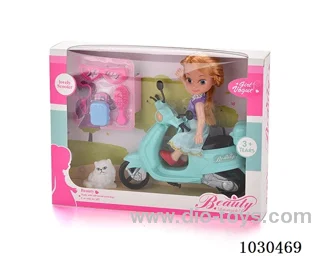 doll + motorcycle  in Window box