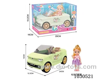 doll &car  in Window box