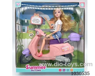 doll + motorcycle  in Window box