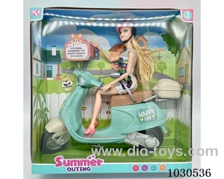 doll + motorcycle  in Window box