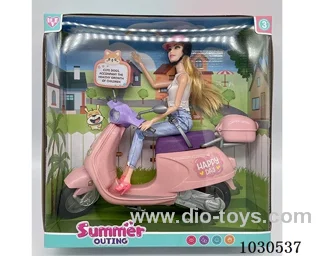 doll + motorcycle  in Window box