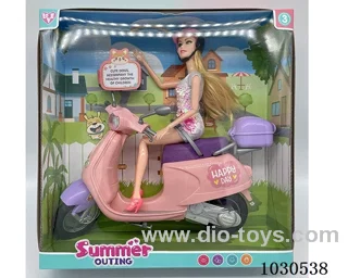 doll + motorcycle  in Window box