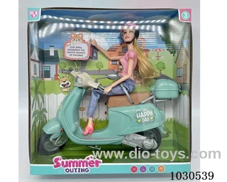 doll + motorcycle  in Window box