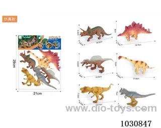 6pcs 6-inch dinosaurs  in PP bag with header