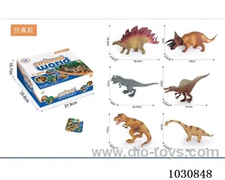 12pcs 8-inch dinosaurs 6 mixed  in display box