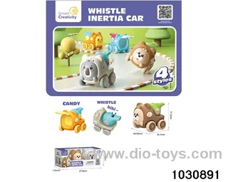 Inertia whistling animal car (2PCS) in window box