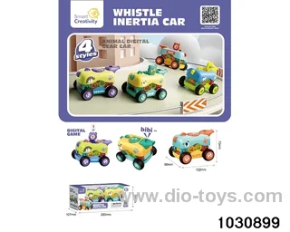 Inertial gear whistle car in window box