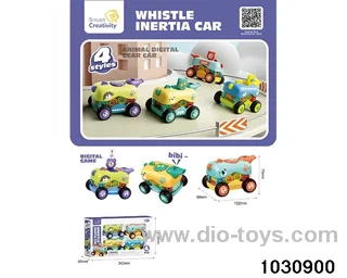 Inertial gear whistle car in window box