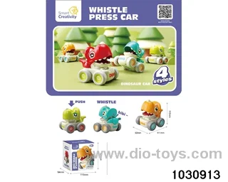 Press the whistle dinosaur car in color box