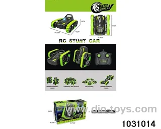 RC stunt car in window box