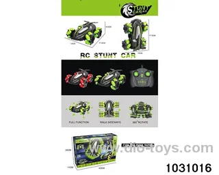 RC stunt car in window box