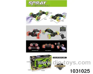 Lighted RC stunt car in window box