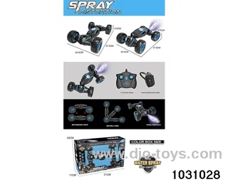 Lighted RC stunt car in window box