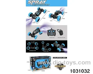 Lighted RC stunt car in window box