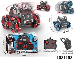 RC stunt car in window box