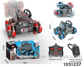 RC stunt car in window box