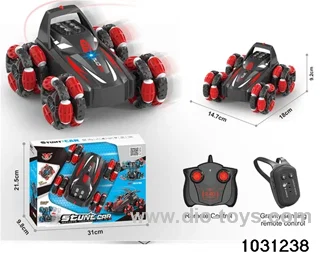 RC stunt car in window box