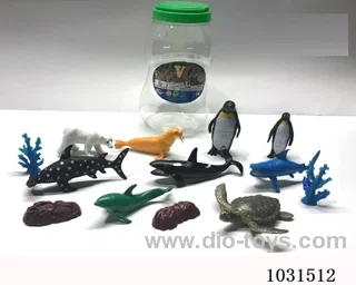 9pcs animals 6 inch in Barrel