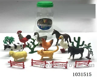 9pcs animals 6 inch in Barrel