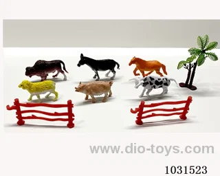 6pcs animals set 4 inch in PP bag with header
