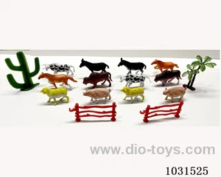 12pcs animals set 4 inch in PP bag with header