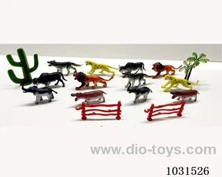 12pcs animals set 4 inch in PP bag with header