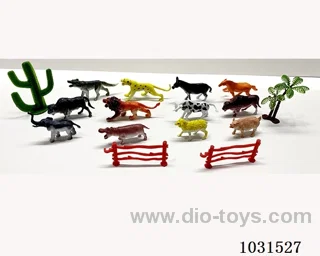 12pcs animals set 4 inch in PP bag with header