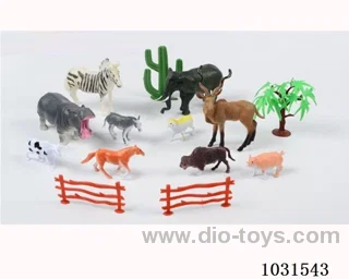 10pcs animals set 6 inch in PP bag with header