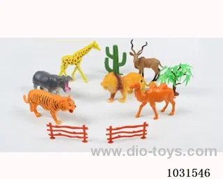 6pcs animals set 6 inch in PP bag with header