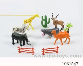 6pcs animals set 6 inch in PP bag with header