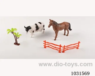 2pcs animals set 6 inch  in PP bag with header
