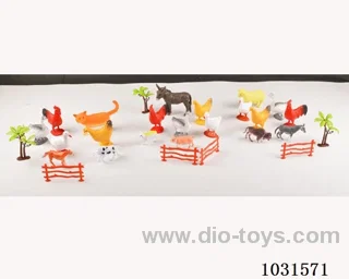 7pcs animals set 6 inch 3sets mixed loading  in PP bag with header