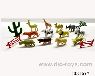 12pcs animals set 4 inch in PP bag with header