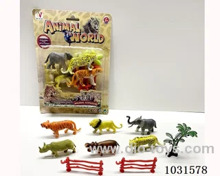 6pcs animals set 4 inch in blister card