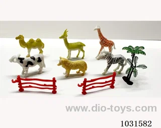 6pcs animals set 4 inch in PP bag with header
