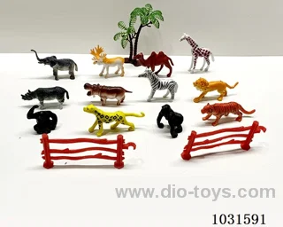12pcs animals set in PP bag with header