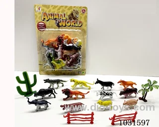 12pcs animals set in blister card