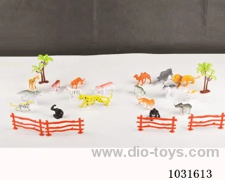 9pcs animals set 2sets mixed loading in PP bag with header