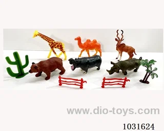 6pcs animals set in PP bag with header