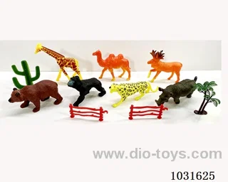 7pcs animals set in PP bag with header